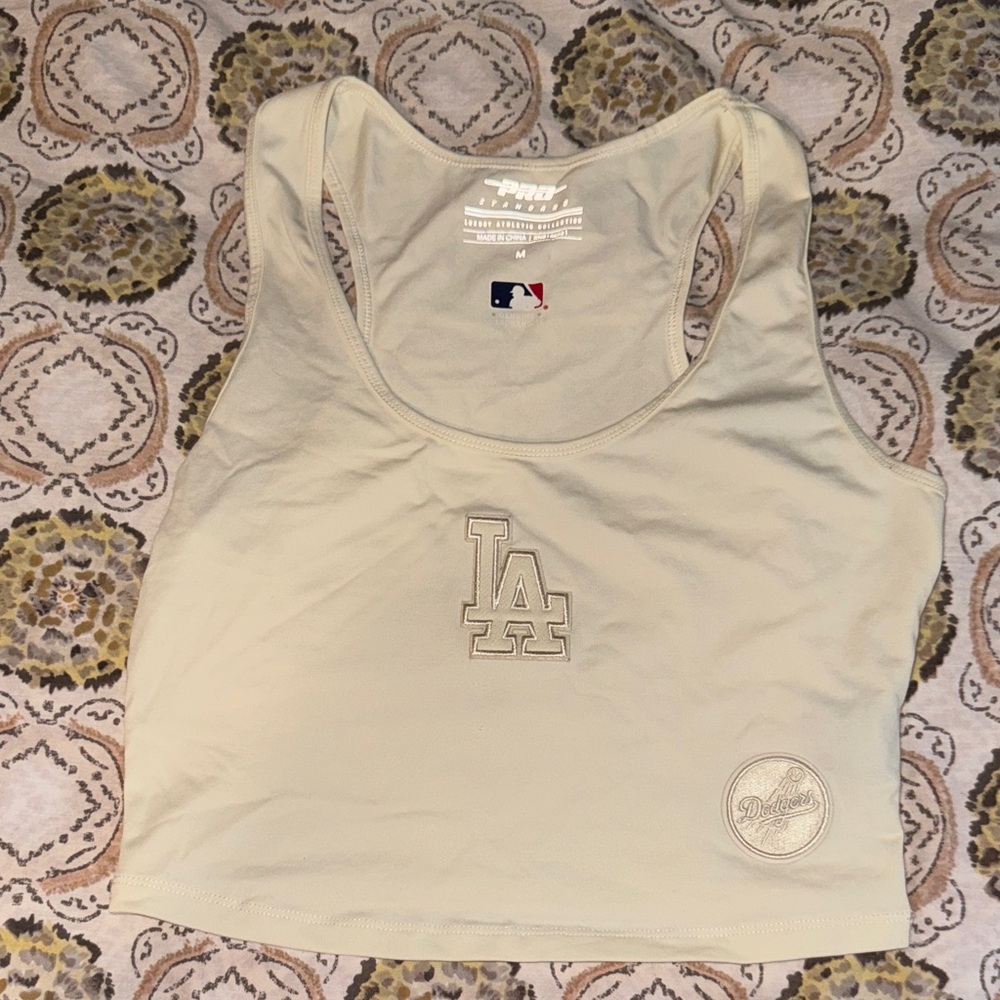 Cream LA Dodgers Tank Top